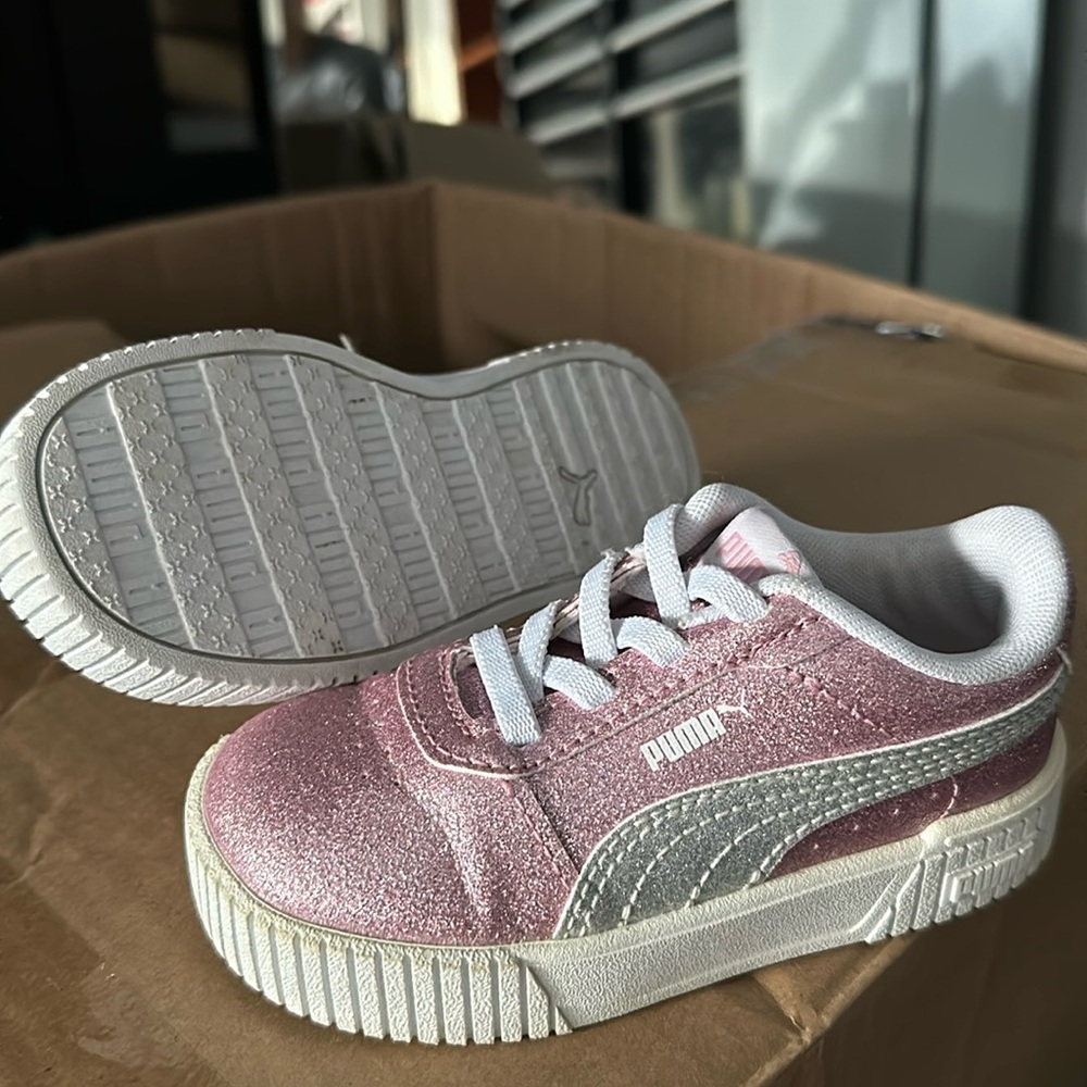 Pink glitter puma sneakers